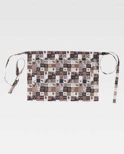 Latzschürze mit 2 Taschen, brauner Aufdruck 50x35 DRUCK