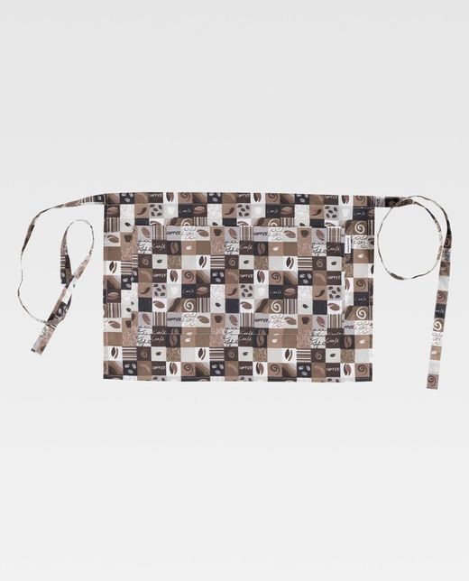 Latzschürze mit 2 Taschen, brauner Aufdruck 50x35 DRUCK