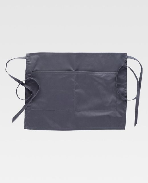 Französische Schürze 35x50cm mit 2 Beuteln Grau