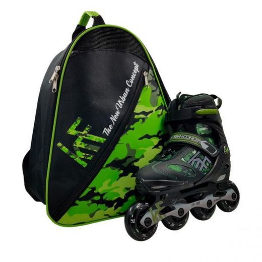 Des krf com. Bolsa mochila patines camu green