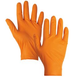 DIAMOND SAFE, guante químico naranja nitrilo diamante