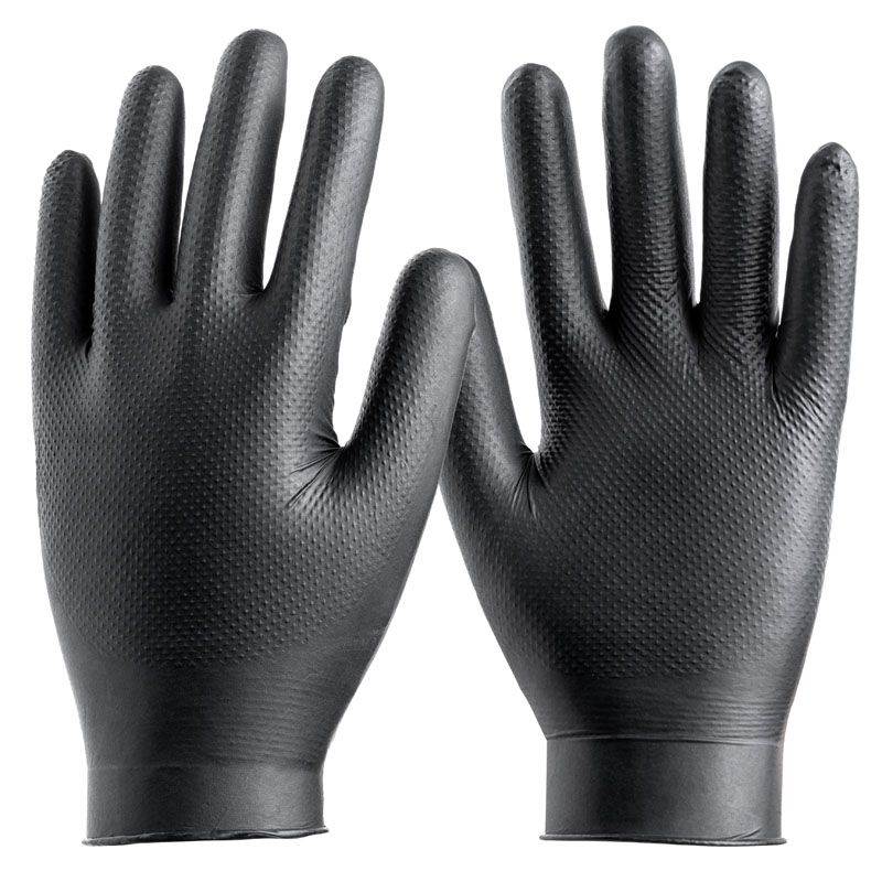 DIAMOND SAFE, guante químico nitrilo negro diamantado