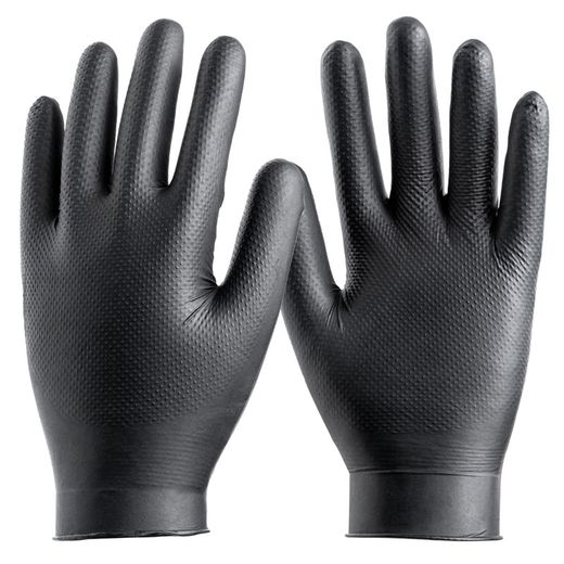 DIAMOND SAFE, guante químico nitrilo negro diamantado