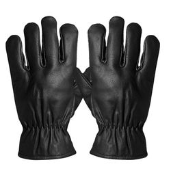 DORNEDA-BLACK, Guante piel hydro negra, forro invierno