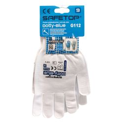 Dotty-Blue, guante 13G de nylon con motas de PVC