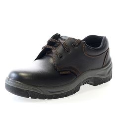 DUMIO, zapato S1P de cuero vacuno negro y cordones