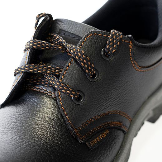 DUMIO, zapato S1P de cuero vacuno negro y cordones