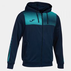 Eco Supernova Zip-Up Hoodie Navy Fluor Turquoise
