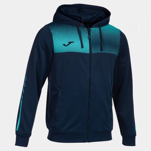 Eco Supernova Zip-Up Hoodie Navy Fluor Turquoise