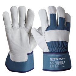 ERIE FIT, guante lona de algodón-piel flor vacuno