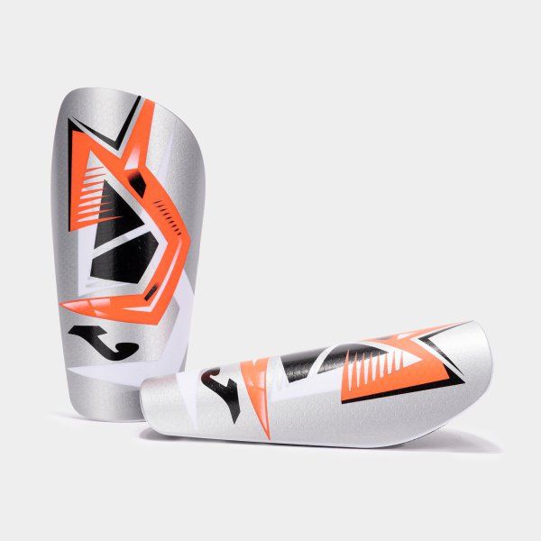 J-Pro Shin Guards Silver Fluor Coral