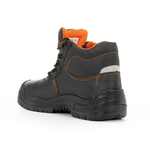 EURIO, Bota cuero negro grabado S3 SR cordones