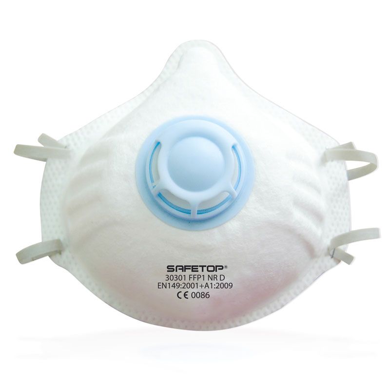 FFP1 NR D, mascarilla preformada con válvula