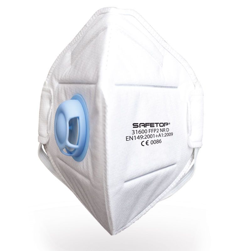 FFP2 NR D, mascarilla plegable vertical válvula metal free