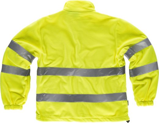 Fleece AV-Reißverschluss, 2 Bänder an Brust, Rücken und Ärmeln EN ISO 20471: 2013 Yellow AV