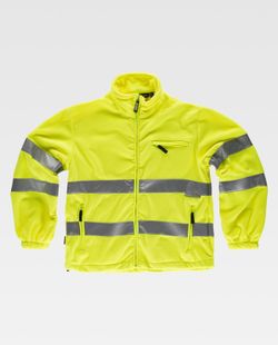 Fleece AV-Reißverschluss, 2 Bänder an Brust, Rücken und Ärmeln EN ISO 20471: 2013 Yellow AV