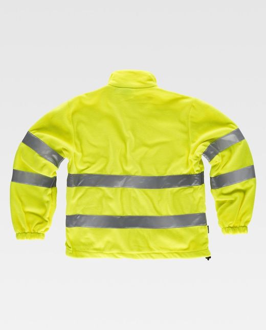 Fleece AV-Reißverschluss, 2 Bänder an Brust, Rücken und Ärmeln EN ISO 20471: 2013 Yellow AV