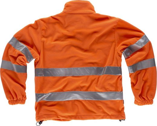 Fleece AV-Reißverschluss, 2 Riemen an Brust, Rücken und Ärmeln EN ISO 20471: 2013 Orange AV
