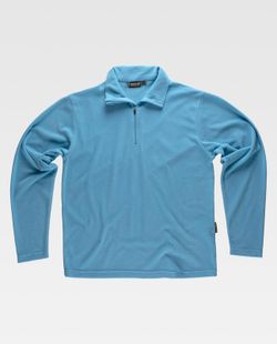 Basic Fleecefutter mit halbem Reißverschluss 160gr Hellblau