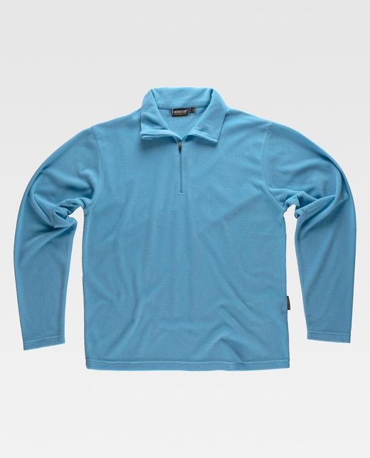 Basic Fleecefutter mit halbem Reißverschluss 160gr Hellblau