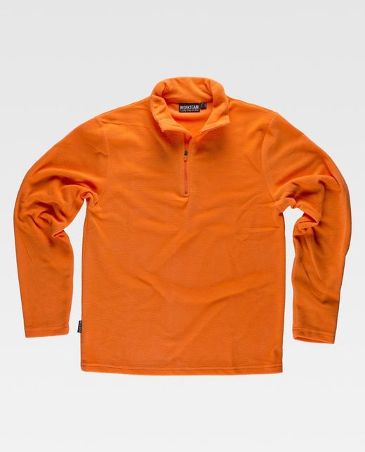 Grundlegendes Fleecefutter mit 160gr Orange AV mit halbem Reißverschluss