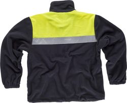 Zweifarbiges Fleece mit Reißverschluss und reflektierenden Bändern Navy Yellow AV