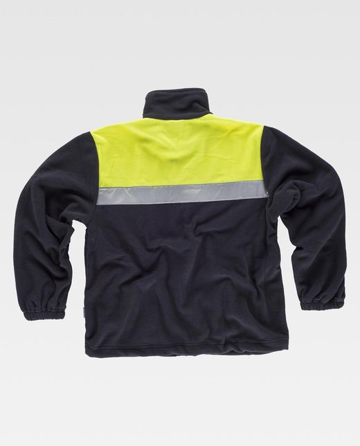 Felpa bicolore con zip e nastri riflettenti Navy Yellow AV