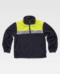 Felpa bicolore con zip e nastri riflettenti Navy Yellow AV