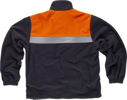 Zweifarbiges Fleece mit Reißverschluss und reflektierenden Bändern Navy Orange AV
