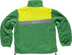 Zweifarbiges Fleece mit Reißverschluss und reflektierenden Bändern Grün Gelb AV