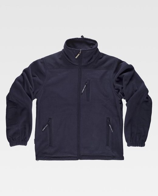 Fleece mit Reißverschluss und Verstärkungen an Schultern und Ellbogen Navy