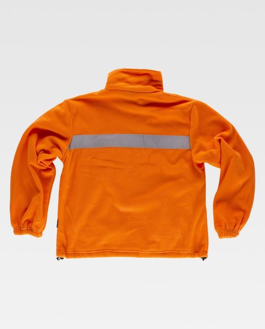 Fleece mit Reißverschluss und reflektierenden Bändern Orange AV