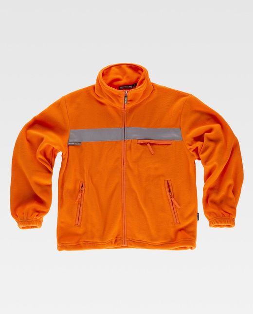 Fleece mit Reißverschluss und reflektierenden Bändern Orange AV