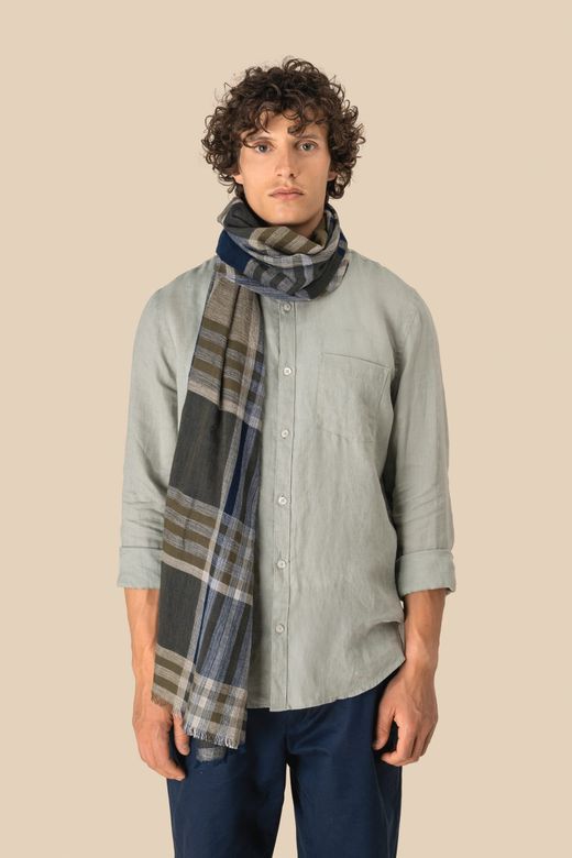 Gestreiftes und kariertes Unisex-Schal