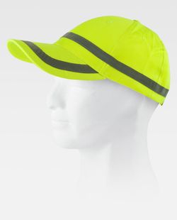 Verstellbare Kappe in gut sichtbarer, horizontaler reflektierender Streifendesign Gelb AV