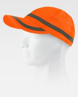 Verstellbare Kappe in gut sichtbarem, horizontal reflektierendem Streifendesign Orange AV