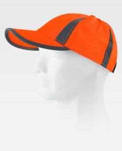 Casquette réglable en haute visibilité, conception de pics réfléchissants Orange AV