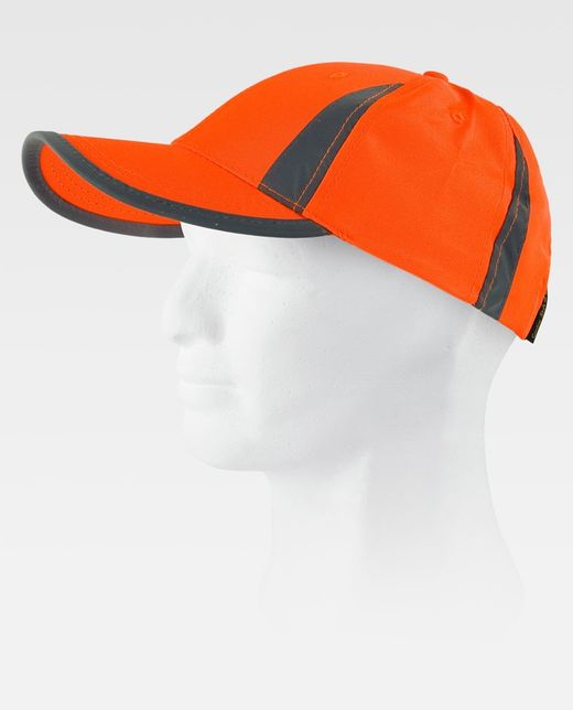Casquette réglable en haute visibilité, conception de pics réfléchissants Orange AV