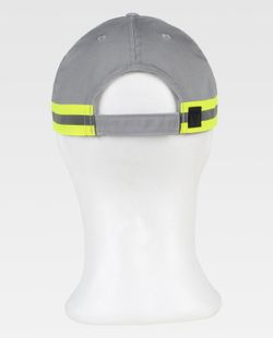 Gorra 80% Poliéster 20% Algodón Gris Claro / Amarillo