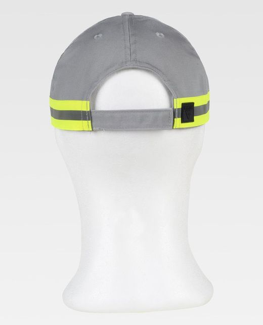 Gorra 80% Poliéster 20% Algodón Gris Claro / Amarillo