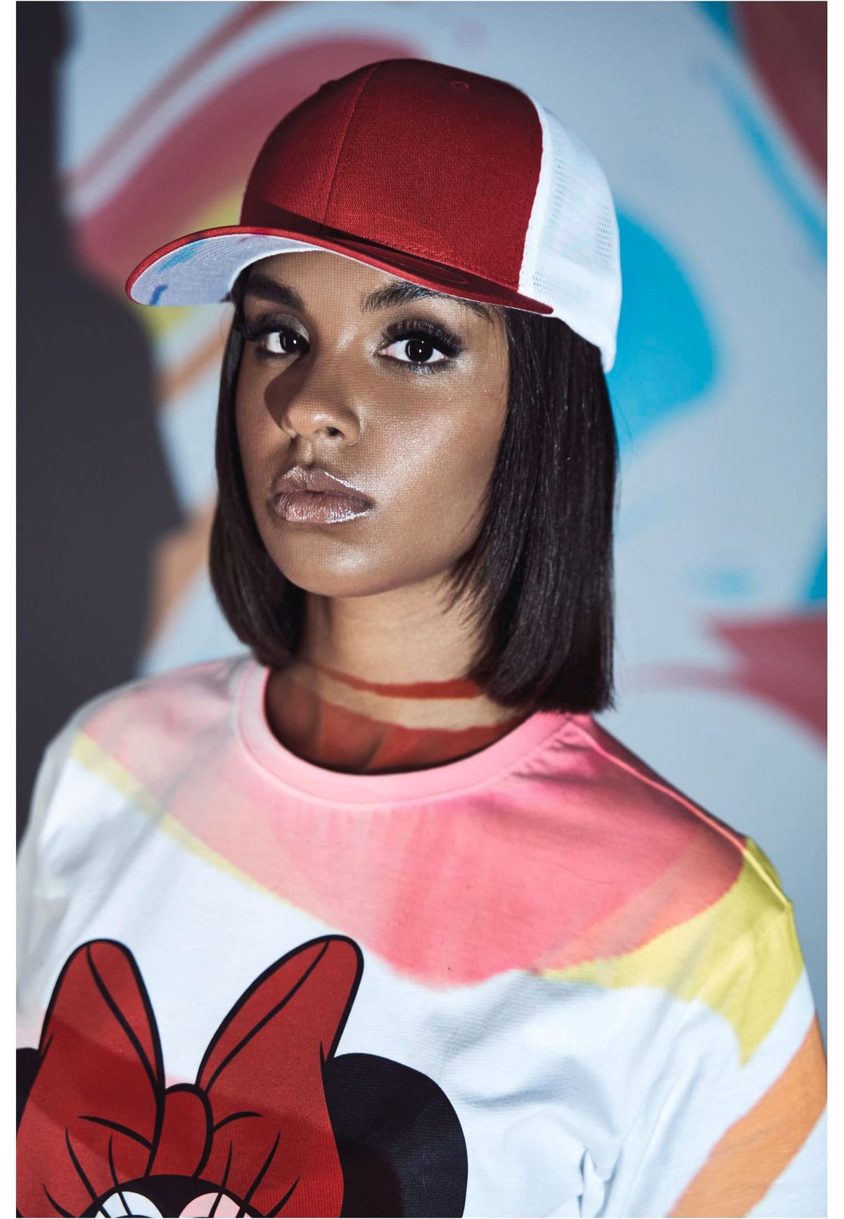 Gorra de rejilla bicolor BLACK / WHITE-One Size