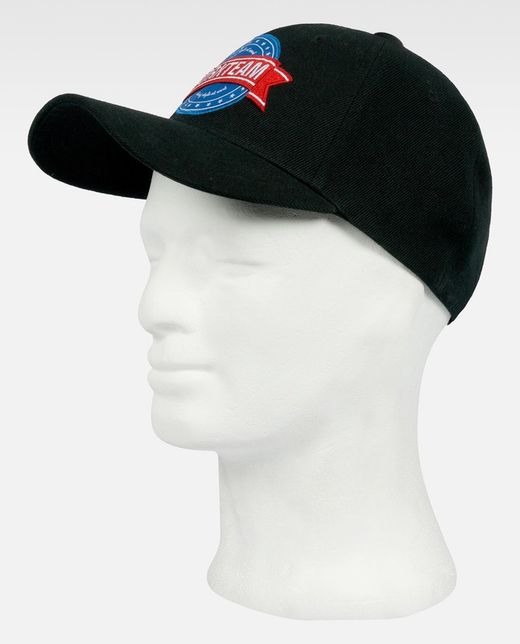 Twillkappe mit gesticktem dreidimensionalem Logo Klettverschluss hinten schwarz
