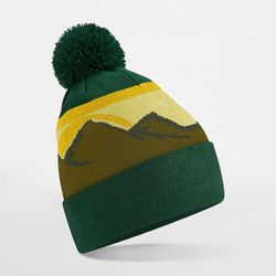 Gorro con pompón picos montañosos