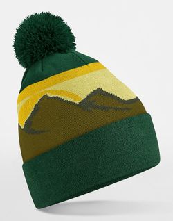 Gorro con pompón picos montañosos