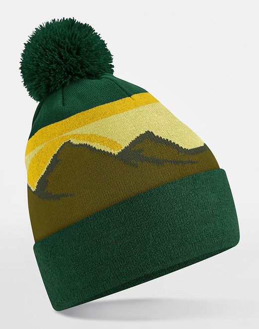Gorro con pompón picos montañosos