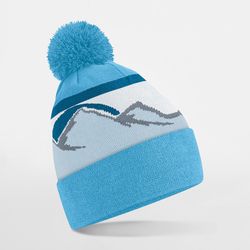 Gorro con pompón picos montañosos