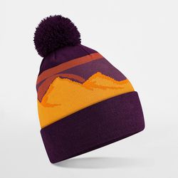 Gorro con pompón picos montañosos