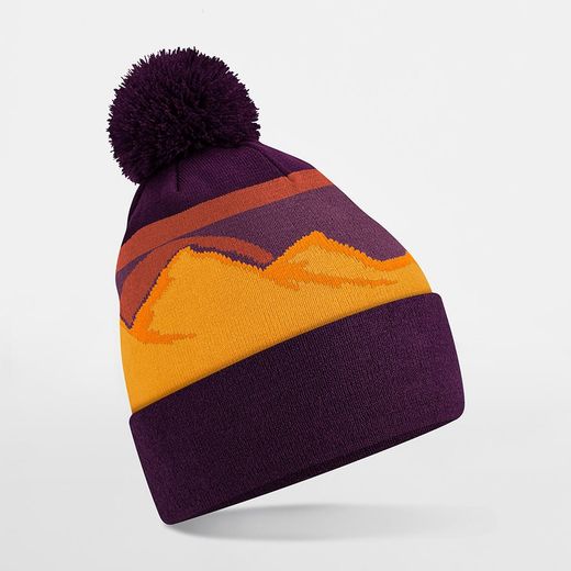 Gorro con pompón picos montañosos