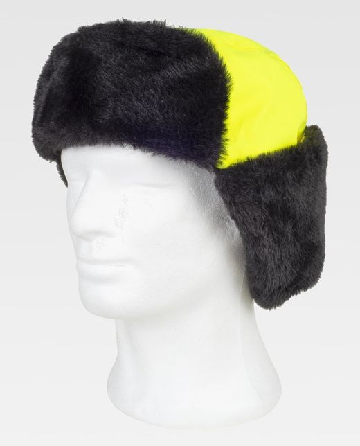 Gorro de color Amarillo Fluor+Negro