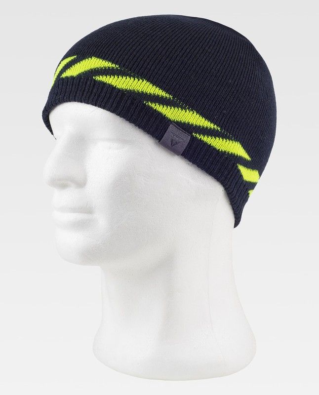 Gorro de color Marino+Amarillo fluor